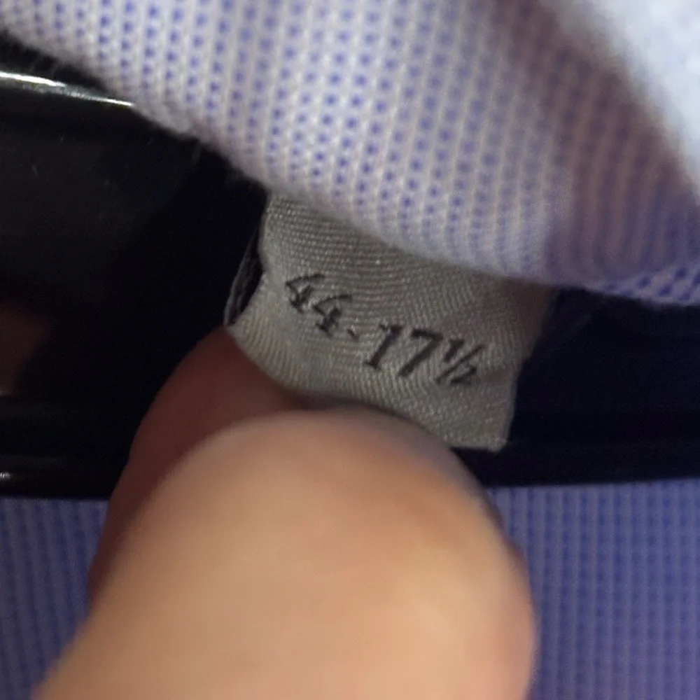 EUC CANALI Men's Light Blue Tiny Checkered Dress Shirt size 44 17.5 - Picture 10 of 10